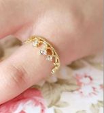 Anel Coroa com Strass