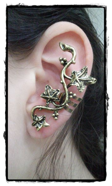 Ear Cuff Folhas e Ramos