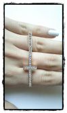 Anel Crucifixo com Strass