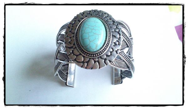 Bracelete com Banho Prata Tibetana Tramado