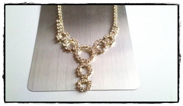 Colar com Brinco de Strass - conjunto