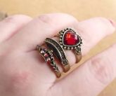 Conjunto Anéis Vintage Coração e Coroa
